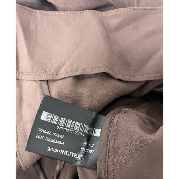 Zara Womens Blazer Suit Jacket XS Chocolate Brown Tie Belt 2010/821 NWT - Picture 8 of 14